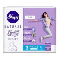 Прокладки гигиенические Sleepy Natural Soft Extra Soft 6 шт