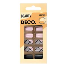 Накладные ногти Deco Beauty grey geometry 24 шт + клеевые стикеры 24 шт