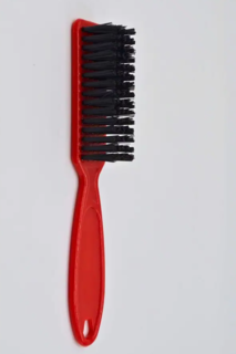 Кисть-сметка парикмахерская, средняя жесткость, красная/черная, 14,5 х 2,5 см No Brend