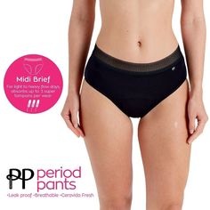 Менструальные трусы-брифы Period Pants, XL черный Pretty Polly