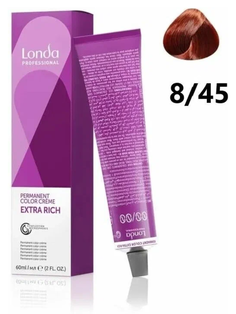 Крем-краска для волос Londacolor Extra Rich 8/45 Светлый блонд медно-красный, 60 мл