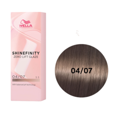 Гель-крем краска для волос Wella Professional Shinefinity 04/07 Горький Шоколад 60 мл