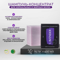 Шампунь-концентрат Мастерская Олеси Мустаевой сера и аллантоин Lavender 70 г