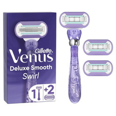 Бритвенный станок Venus Extra Smooth Swirl с 3 сменными лезвиями Gillette