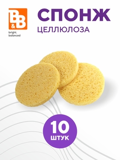 Спонж для умывания лица B&B bright.balanced целлюлозный 10 шт.