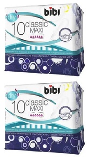 Прокладки BiBi Classic Maxi Dry с крылышками, 2х10шт.