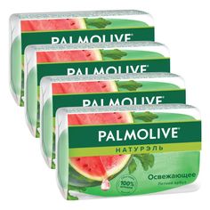 Комплект Мыло кусковое Palmolive Освежающее глицериновое с летним арбузом 90 г х 4 шт