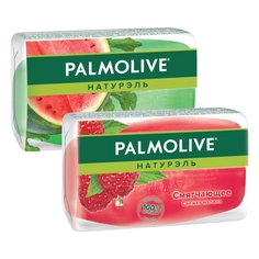 Набор Мыла кускового глицеринового Palmolive арбузное и Смягчающее малиновое 90г