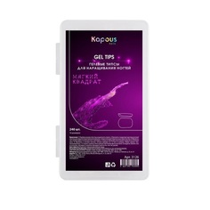 Типсы Kapous Nails гелевые для наращивания ногтей Мягкий квадрат 240 шт уп 10 размеров