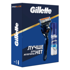 Подарочный набор Gillette Fusion ProGlide Power 1 см кассета, гель для бритья Алоэ 200 мл