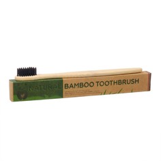 Зубная щетка бамбуковая средняя в коробке, черная Сима ленд