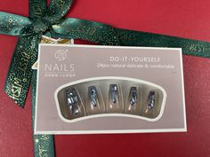 Накладные ногти с клеем Стекляшки2 24 шт No Brand