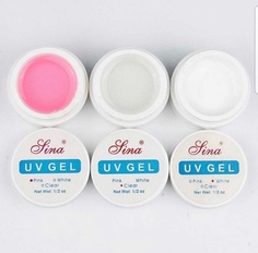 Гель для наращивания Karvel Uv Gel Pink WhiteClear 3 шт по 15 мл