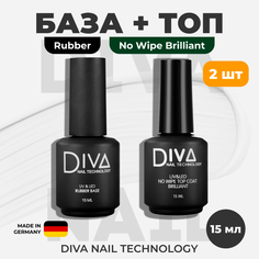 Набор Diva Nail Technology Rubber base и Top Brilliant 15 мл