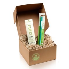 Зубная паста Fazzet Primal organic с фтором, 122 г и рельефная зубная щётка