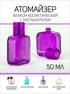 Атомайзер для духов стеклянный Французский Дворик Фиолетовый 50 мл