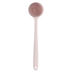 Щетка для мытья тела Kuchenland Glamor 38 см с ручкой силикон пудровая, 1 шт