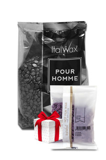 Воск Italwax пленочный для депиляции Мужской 1 кг, воск Слива 100 г