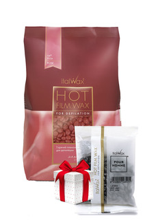 Воск Italwax пленочный для депиляции Роза 1 кг, воск Мужской 100 г