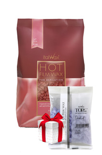Воск Italwax пленочный для депиляции Роза 1 кг, воск Орхидея 100 г