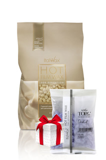 Воск для депиляции в гранулах БЕЛЫЙ ШОКОЛАД Italwax 1 кг + воск ОРХИДЕЯ 100 гр