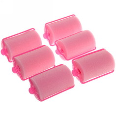 Бигуди для волос UltraMarine поролоновые с зажимом розовые 6 шт