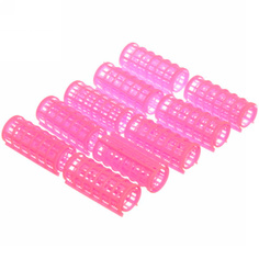 Бигуди UltraMarine пластмассовые с зажимом розовые 10 шт