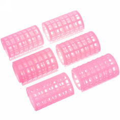 Бигуди UltraMarine пластмассовые с зажимом розовые 6 шт