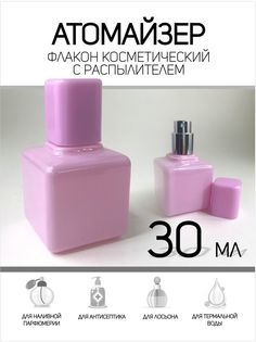 Атомайзер для духов стеклянный Французский Дворик розовый 30 мл