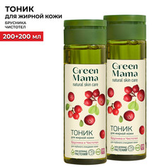 Тоник для жирной кожи Green Mama брусника и чистотел 200 мл 2 шт