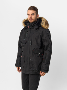 Парка мужская Geographical Norway WW6472H-GN, со съёмным капюшоном, черный, XL