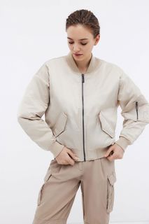 Бомбер женский Baon B0324048 бежевый 2XL