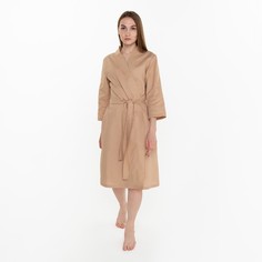 Халат вафельный женский «Экономь и Я» рукав 3/4 цвет бежевый р. 42-44, хл 100%, 200 г/м?