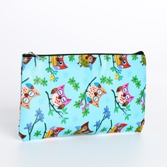 Косметичка женская 9889325 голубая, 11х19х0,5 см No Brand
