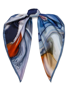 Платок женский Eleganzza E04-8214 голубой, 90х90 см