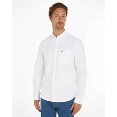 Рубашка Tommy Hilfiger Jeans мужская, белый-YBR, L, DM0DM18335