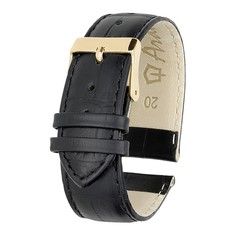 Ремешок для часов, мужской, 20 мм, запряжник 75 мм, горт 115 мм, натуральная кожа, чёрный Ardi