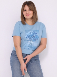 Футболка женская Апрель 270жен001РП голубая 116/164
