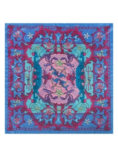 Платок женский Eleganzza E04-8311 синий, 90х90 см