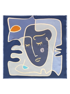 Платок женский Eleganzza SS03-8336 синий, 53х53 см