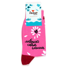 Носки унисекс St. Friday Socks Люблю себе сама розовые 34-37