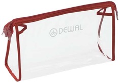 Косметичка DEWAL, полимерный материал, прозрачно-красная, 25 х 8 х 15 см (Цв: Red) No Brand