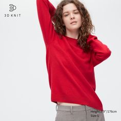 Джемпер женский UNIQLO 450635 красный XXS