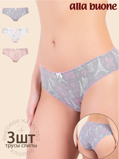 Комплект трусов женских ALLA BUONE 007/3AB разноцветных XL