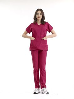 Костюм медицинский женский Cizgimedikal Uniforma YL100 розовый XXL