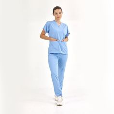 Костюм медицинский женский Cizgimedikal Uniforma YL100 голубой ХХS