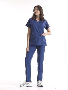 Костюм медицинский женский Cizgimedikal Uniforma YL100 синий XL