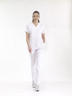 Костюм медицинский женский Cizgimedikal Uniforma YL100 белый ХS