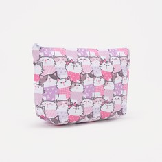 Косметичка женская котята розовая, 22х6х14 см No Brand