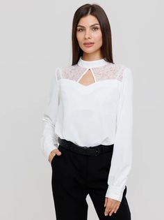 Блуза женская TOPLES 51046 белая 52 RU